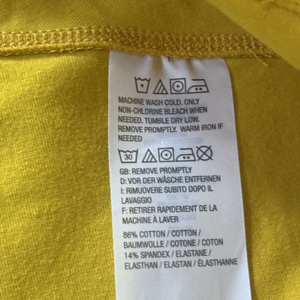 Women with Control Regular Slim Leg Pull On Ankle Pants Yellow Size Large Tall - Picture 4 of 5